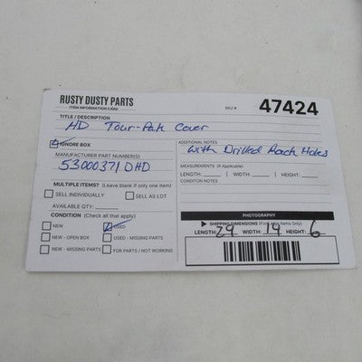 Harley OEM 2014 FLHTCU Tour-Pak Cover Birch White Midnite Pearl 530003