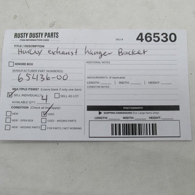 Harley OEM 00-06 FLSTF FXSTD Exhaust Hanger Mount Bracket Black 65436-