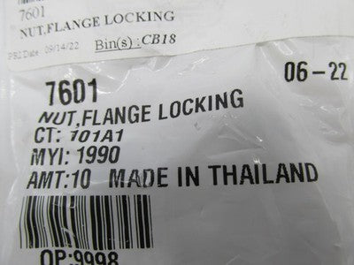 Lot of 4 Harley-Davidson OEM NOS 3/8"-16 Flange Locking Nuts 7601