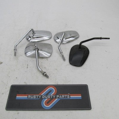 Mixed Lot of 4 Harley Davidson OEM Tapered Handlebar Mirrors Chrome Bl