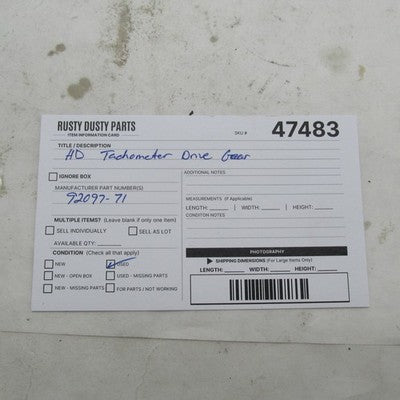 Harley Davidson OEM Tachometer Drive Gear Sportster XLH 900 1971-1980