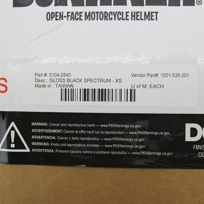 Biltwell NIB Bonanza DOT Helmet XS Gloss Black Spectrum 1001-536-201 |