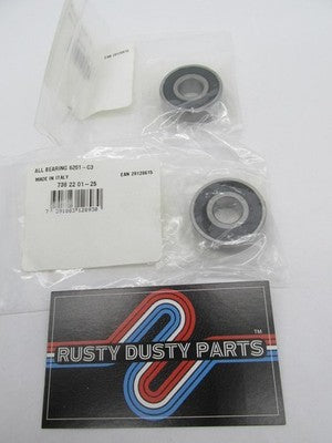 Lot of 2 Motorcycle All Bearing Ball Bearings 6201-C3