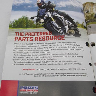 Parts Unlimited 2026 Street Parts Catalog Official Manual 9901-3629