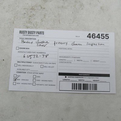 Harley Davidson OEM NOS Chrome Primary Chain Inspection Cover 1965-200