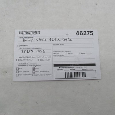 Harley Davidson OEM Stock Sportster Clutch Cable 38698-04D