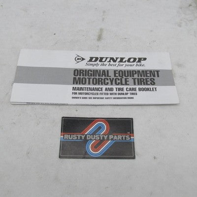 Dunlop OEM Motorcycle Tires Maintenance Tire Care Owner's Guide Bookle