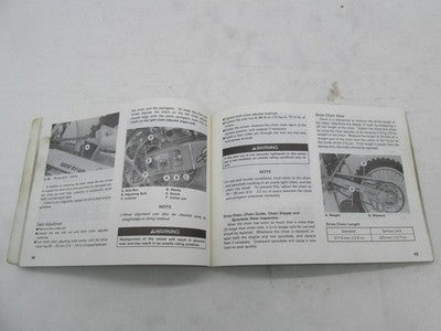 Kawasaki Official Factory KX125 KX250 KX500 Owner's Manual 99920-1677-