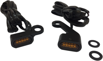 Drag Specialties LED Handlebar Marker Lights Black/Amber/Amber 2040-2142