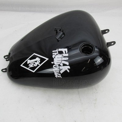 Harley Davidson Side Fill Gas Fuel Tank Softail Black "F** The Police"