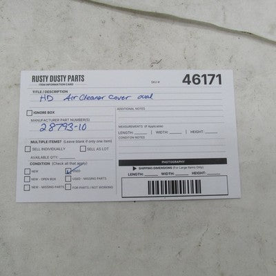 Harley OEM 10-21 Sportster XL Air Cleaner Cover Wrinkle Gray 28793-10