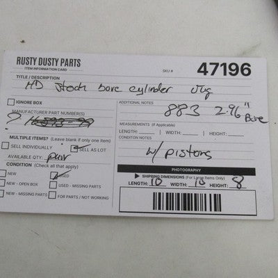 Pair of Harley Davidson OEM Stock XL 883 2.96" Bore Cylinder Jugs & Pi