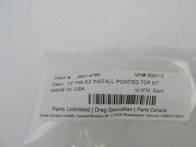 Fat Baggers NOS 909112 EZ Install Pointed Top Handlebar Kit 12" Chrome