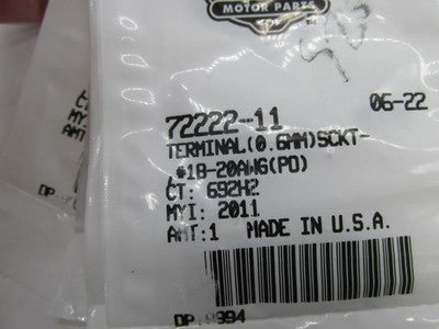 QTY 9 Harley Genuine OEM NOS 0.6mm Socket Terminal #18-20 AWG 72222-11