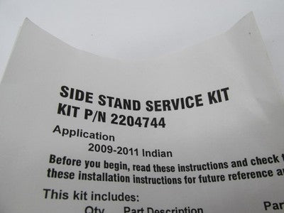 Indian Genuine OEM NOS 2009-2011 Side Stand Service Kit 2204744