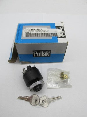 Pollak NOS 18-122 Harley Ignition Starter Switch w/ Keys 2106-0016