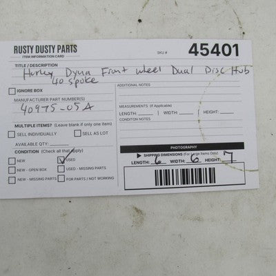 Harley-Davidson OEM 40-Spoke Dual-Flange Rear Wheel Hub 40976-00