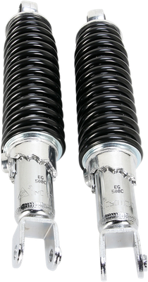 Emgo Custom Shorty Shocks Chrome/Black Clevis Lower Mounting w/o Shrou