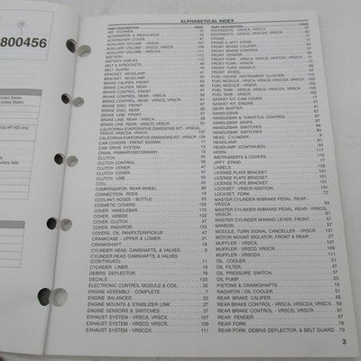 Harley Davidson Genuine 2007 VRSC Models Parts Catalog Factory Manual