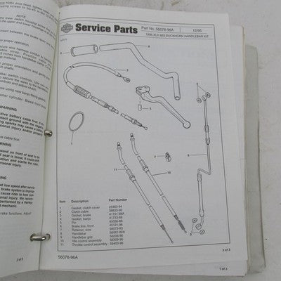 Harley Davidson Genuine Late 1980-90s Accessory Installation Instructi