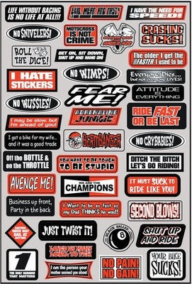 Factory Effex Sponsor Stickers Fun Phrases FX07-68012