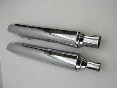 Pair of Harley-Davidson Stock Chrome Exhaust Mufflers 64900235B & 6490