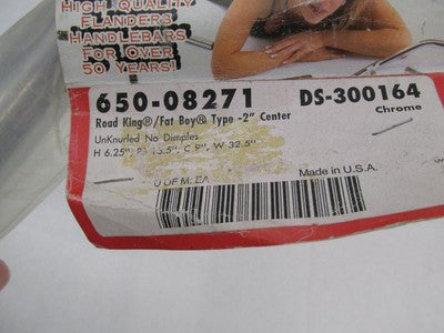 Flanders Harley Road King Fat Boy Chrome Type 2" Unknurled Handlebars