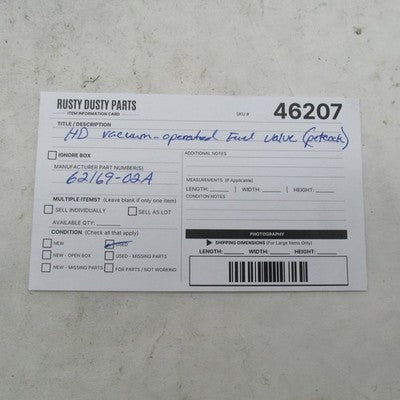 Harley Davidson OEM Vacuum Operated Fuel Valve Petcock 06-13 FLHX 6216