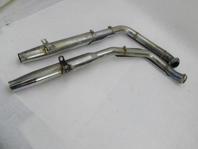 Set of Harley-Davidson Chrome EVO Drag Exhaust Pipes with Baffles