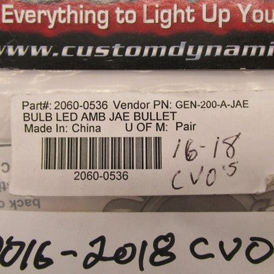 Custom Dynamics NOS 16-18 CVO Front Turn Signal Bullet LED Inserts GEN