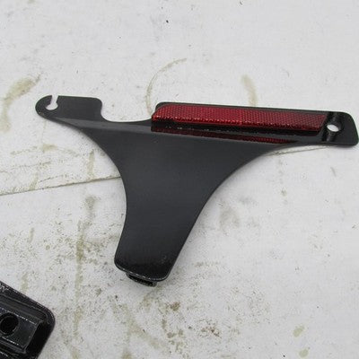 Pair Harley OEM Gloss Black Sissy Bar Side Plate Kit 84-95 FXSTC FXSTS