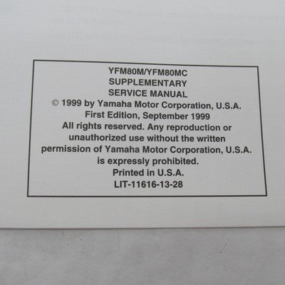 Yamaha YFM80M(C) Badger Supplementary Service Manual LIT-11616-13-28