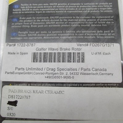 Galfer Sintered Brake Pads G1370-G1380 , G1375-G1396 1371 FD267H029