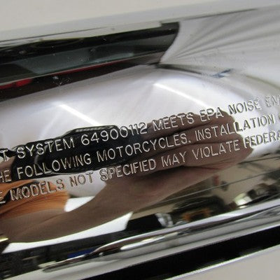 Pair of Harley CVO Touring Chrome Mufflers w/ Tips & Shields 64900111
