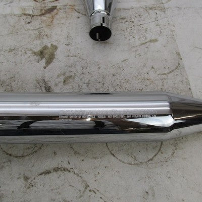 Pair of Harley OEM Chrome Front and Rear Mufflers Dyna 08-17 64987-08