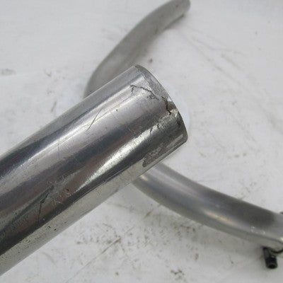Pair of Vtg Chrome Staggered Dual Exhaust Header Pipes Harley Ironhead