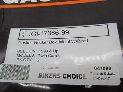 Lot of 2 James Gaskets Harley Twin Cam 1999+ Rocker Box Gaskets JGI-17