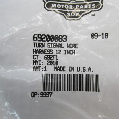 Harley-Davidson OEM NOS 12" Turn Signal Wire Harness 69200083