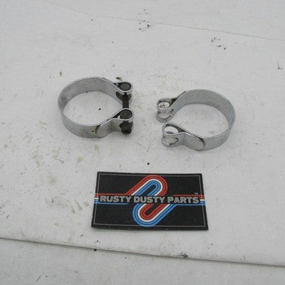 Pair of Vintage Harley OEM Electra-Glide Exhaust Port Clamps Ironhead