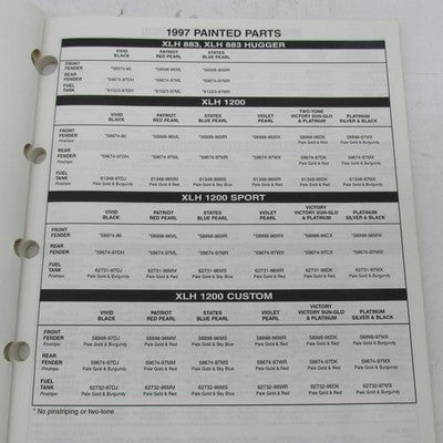 Harley Davidson OEM 1989-1997 Painted Parts Official Factory Manual 99