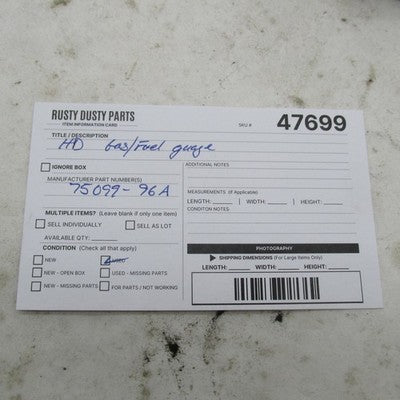 Harley Davidson Genuine 12v Fuel Gauge Touring Road King 1997-2000 750