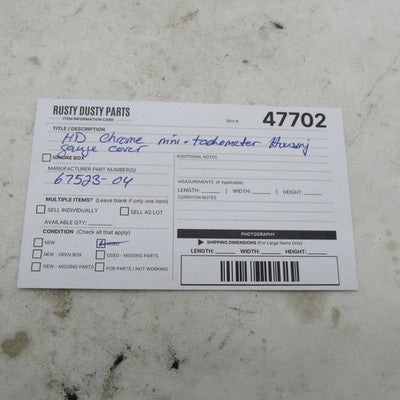 Harley Genuine Chrome 2-5/8" Mini Tachometer Housing Gauge Cover 67523
