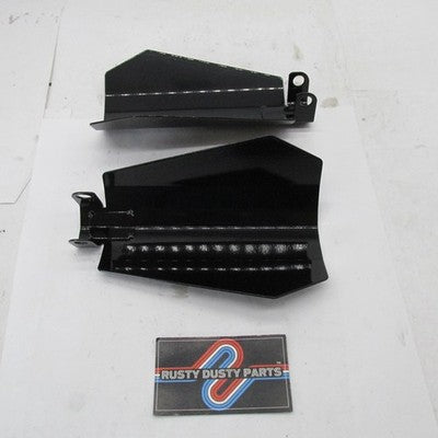 Pair of Aftermarket Black Coffin Cut Metal Hand Guards 14-22 For Harle