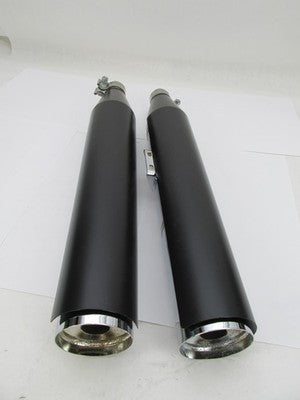 Harley Davidson Genuine OEM Pair of Mufflers Black Heat Shields 649011