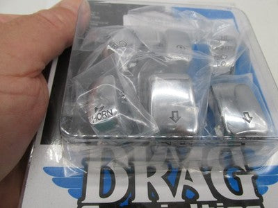 Drag Specialties Harley Davidson NOS Chrome Switch Button Cover Set 06