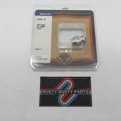 Harley Davidson Genuine NOS 81-96 Big Twins Oil Pump Plug Chrome 26260
