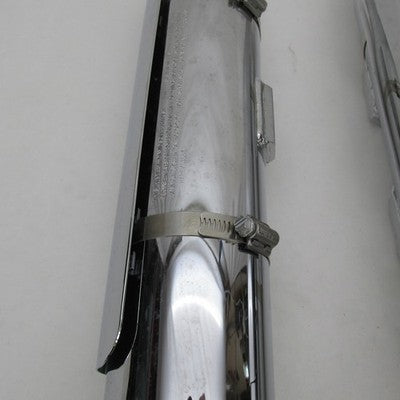 Pair of Harley OEM Twin Cam Softail Chrome Mufflers w/ Shields 65090-0