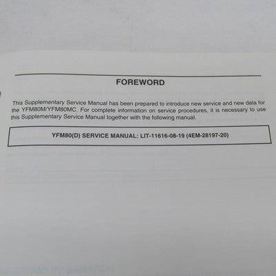 Yamaha YFM80M(C) Badger Supplementary Service Manual LIT-11616-13-28