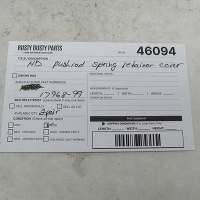 Lot of 4 Harley Davidson OEM Pushrod Spring Retainer Caps 17968-99