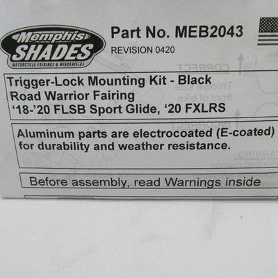 Memphis Shades NOS Trigger-Lock Mounting Plates Set, Black M1740EB M17